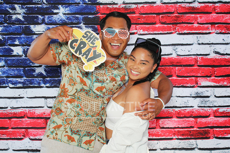 8' x 8' Backdrop - Patriotic Brick Wall