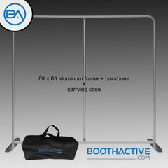 PBX Europe: 8' x 8' Backdrop Frame/stand + Support pole - Fat Base