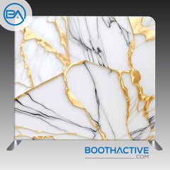 8' x 8' Backdrop - Marble - White & Gold