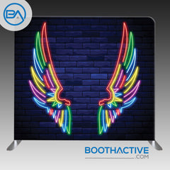 8' x 8' Backdrop - Neon Wings