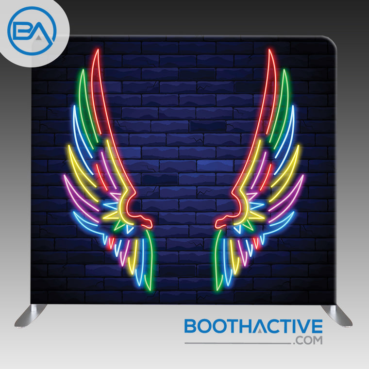 8' x 8' Backdrop - Neon Wings