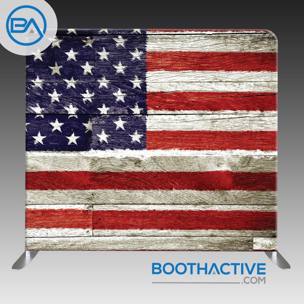 8' x 8' Backdrop - Patriotic Wooden Wall