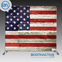 8' x 8' Backdrop - Patriotic Wooden Wall