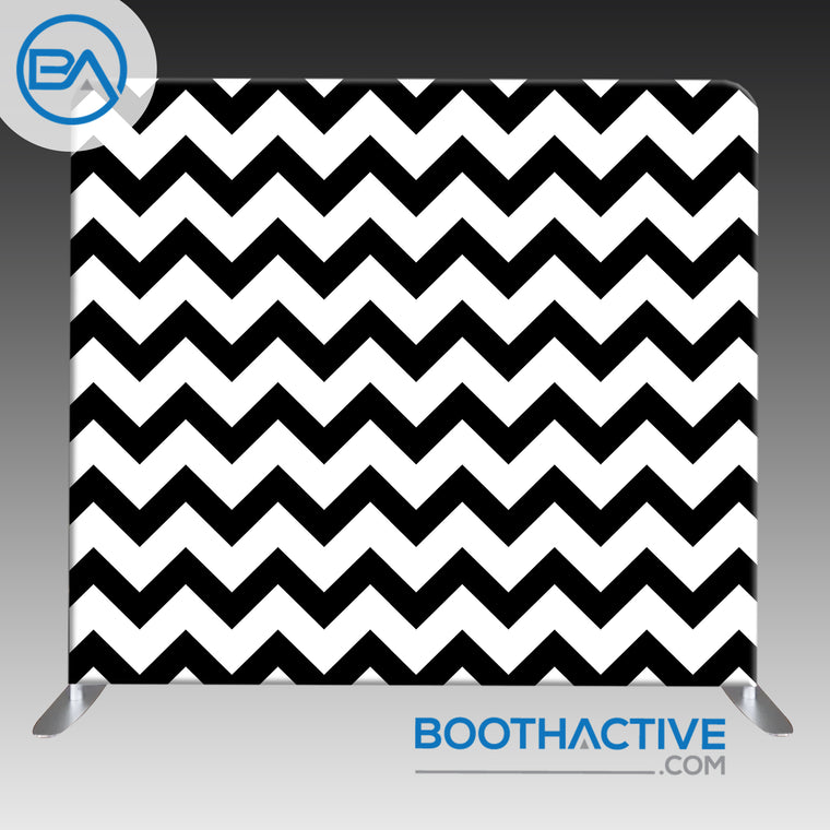 8' x 8' Backdrop - Black / White Chevron