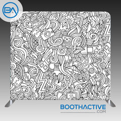 8' x 8' Backdrop - Cartoon - Black/White