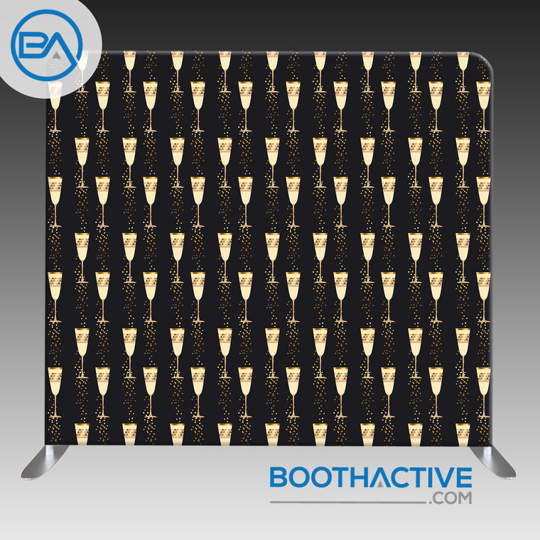 8' x 8' Backdrop - Champagne Glasses