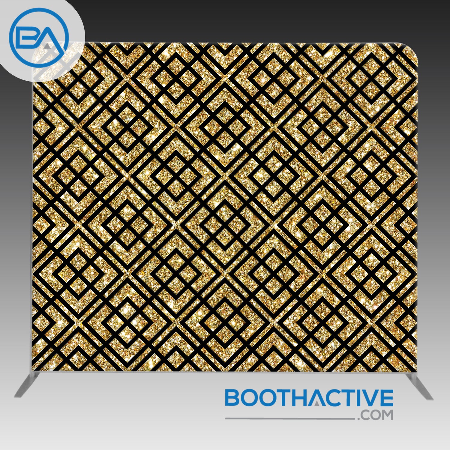 8' x 8' Backdrop - GeoGlitter (Black)