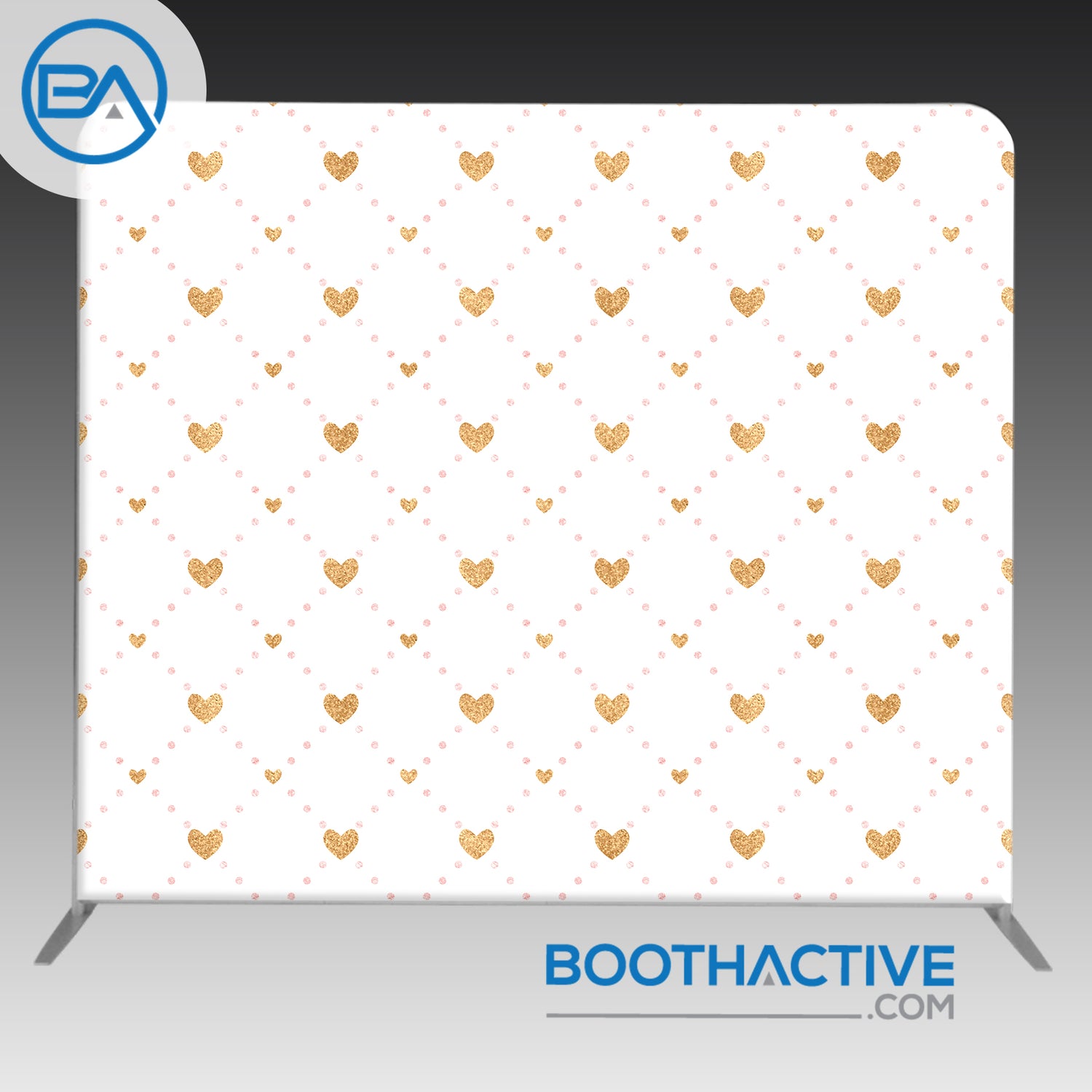 8' x 8' Backdrop - Hearts and Dots
