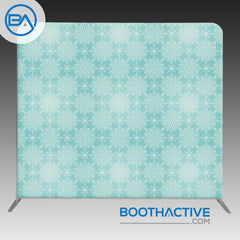 8' x 8' Backdrop - Flowers - Blue Ornaments - BoothActive