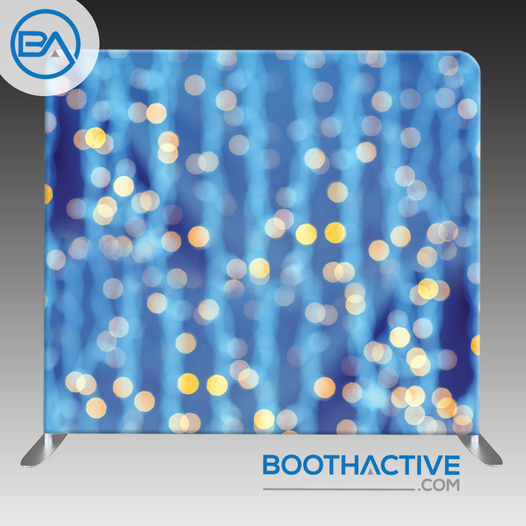 8' x 8' Backdrop - Bokeh - Blue & Gold