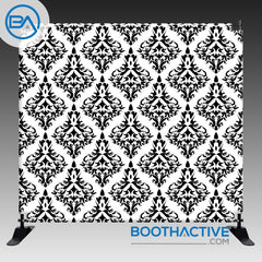 8' x 8' Backdrop - Damask - Black/White - BoothActive