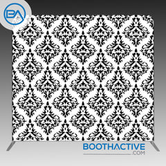 8' x 8' Backdrop - Damask - Black/White - BoothActive