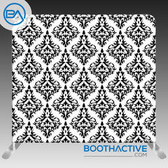 8' x 8' Backdrop - Damask - Black/White - BoothActive