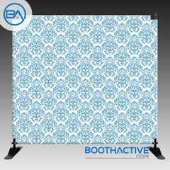 8' x 8' Backdrop - Damask - Blue - BoothActive