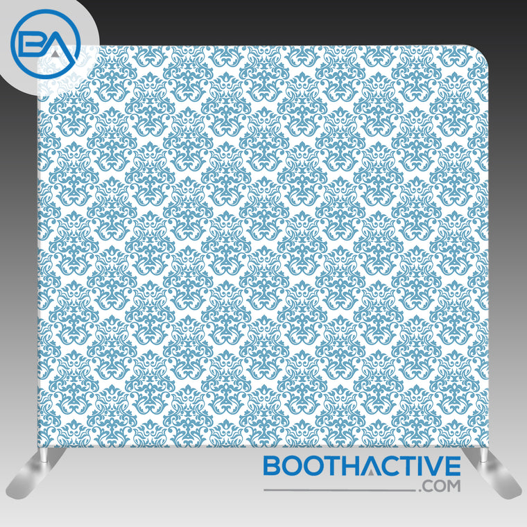 8' x 8' Backdrop - Damask - Blue - BoothActive