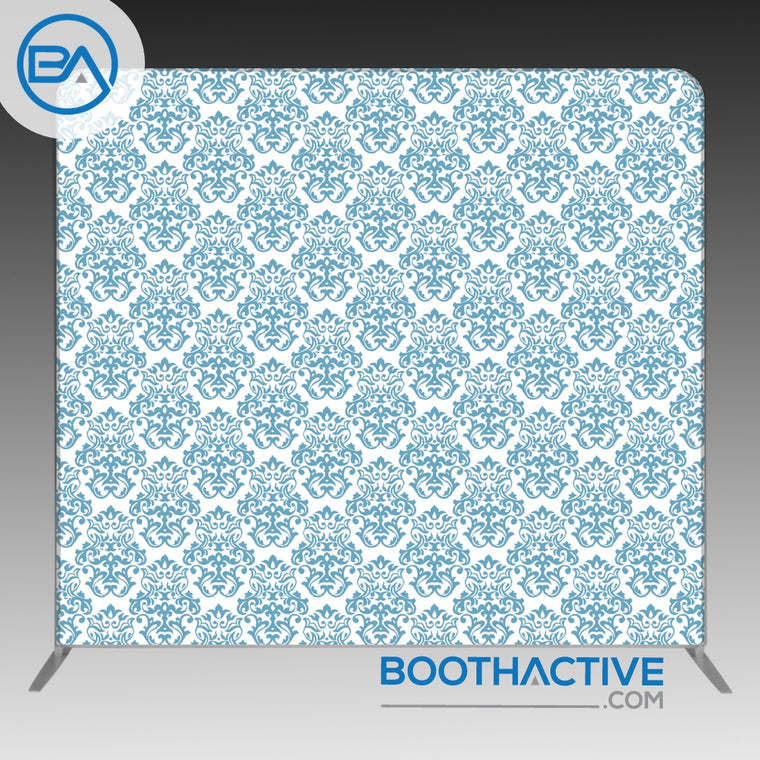 8' x 8' Backdrop - Damask - Blue