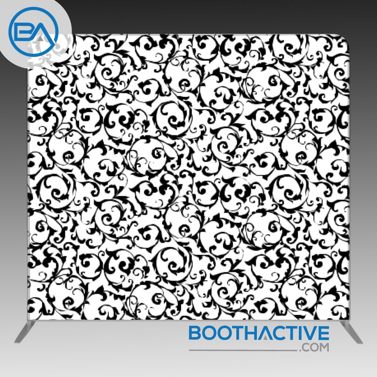 8' x 8' Backdrop - Damask - Black/White2