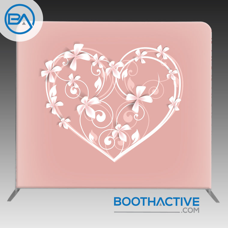 8' x 8' Backdrop - Floral Heart