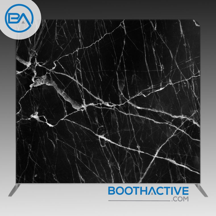 8' x 8' Backdrop - Marble - Black