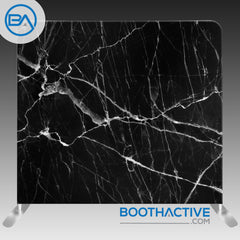 8' x 8' Backdrop - Marble - Black - BoothActive