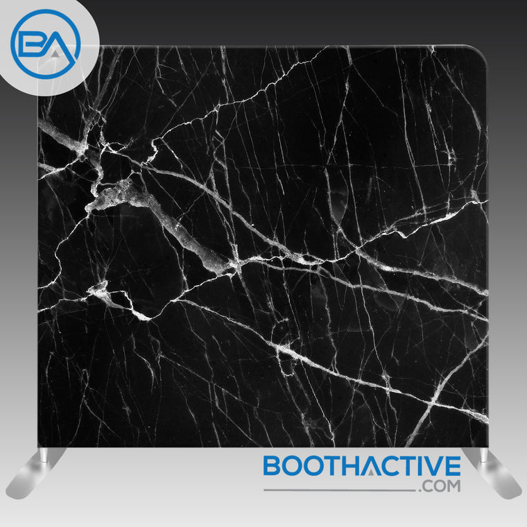 8' x 8' Backdrop - Marble - Black - BoothActive