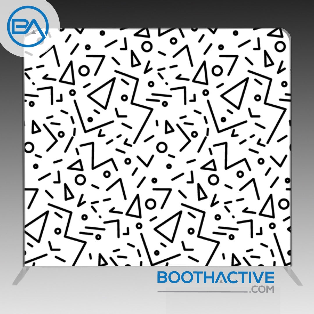 8' x 8' Backdrop - Retro - Black/White - BoothActive
