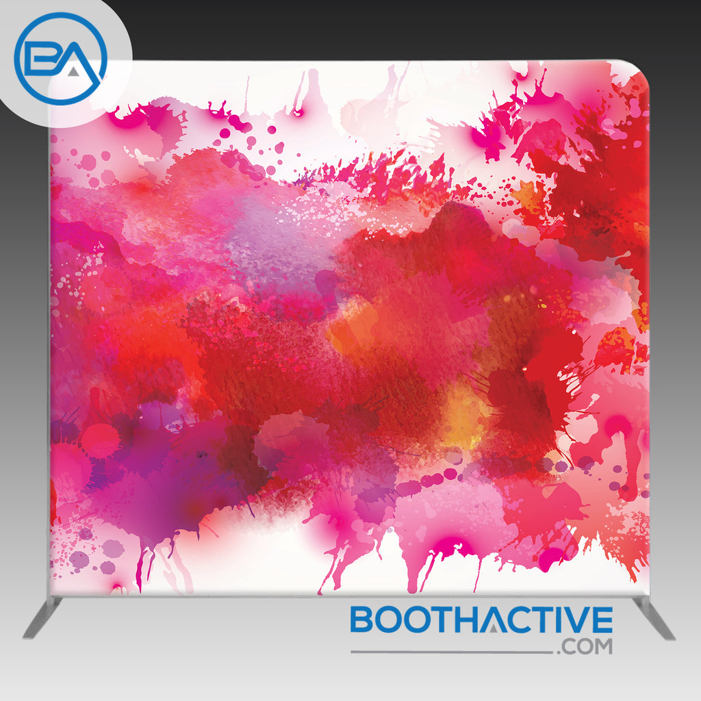 8' x 8' Backdrop - Watercolor - Red - BoothActive