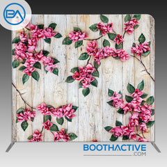 8' x 8' Backdrop - Flowers - Wood - BoothActive