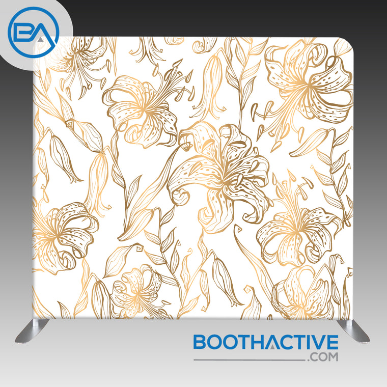8' x 8' Backdrop - Gold Lillies