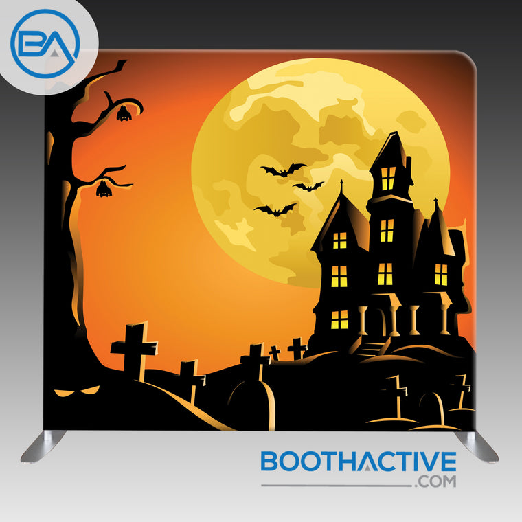 8' x 8' Backdrop - Halloween Haunted House