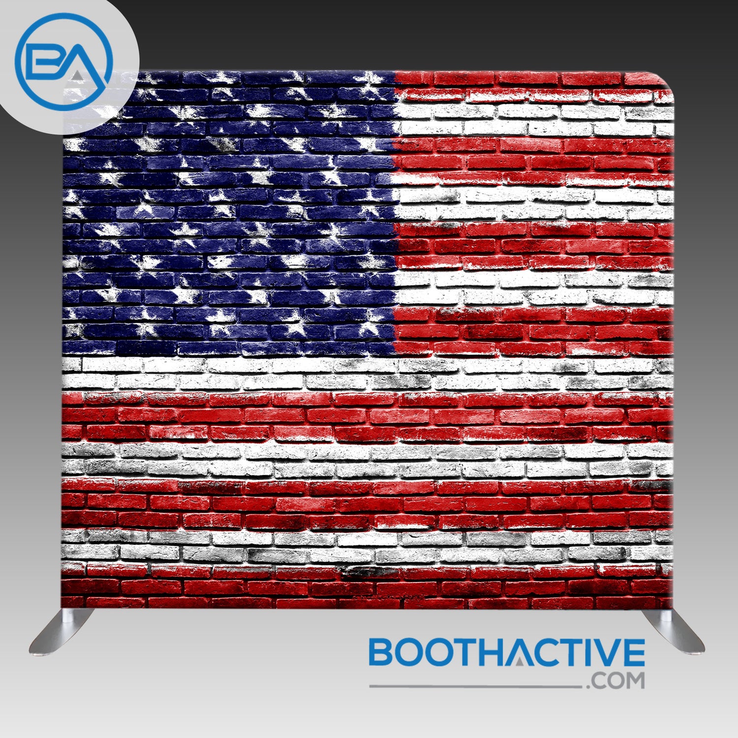 8' x 8' Backdrop - Patriotic Brick Wall