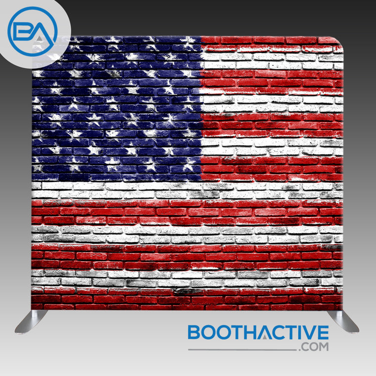 8' x 8' Backdrop - Patriotic Brick Wall