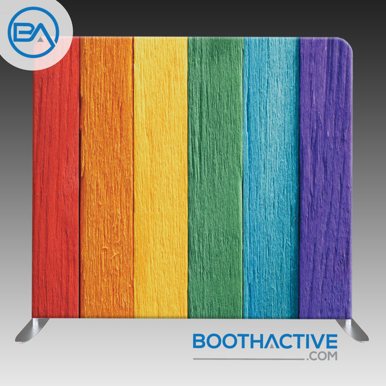 8' x 8' Backdrop - Wooden Rainbow