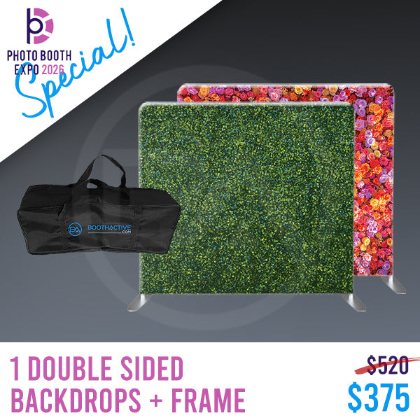 1x DOUBLE SIDED Backdrop + Frame BUNDLE - 8' x 8' PBX SPECIAL
