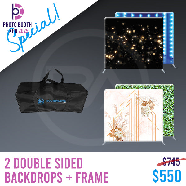 2x DOUBLE SIDED Backdrop + Frame BUNDLE - 8' x 8' PBX SPECIAL