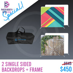 2x SINGLE SIDED Backdrop + Frame BUNDLE - 8' x 8' PBX SPECIAL