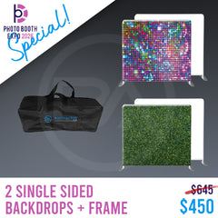 2x SINGLE SIDED Backdrop + Frame BUNDLE - 8' x 8' PBX SPECIAL