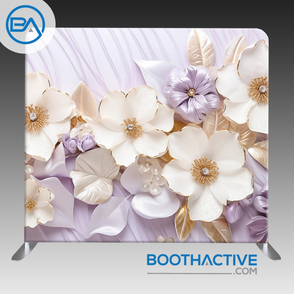 8' x 8' Backdrop - 3D Flowers - Floral Deluxe