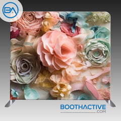 8' x 8' Backdrop - 3D Flowers - Pastel Bouquet