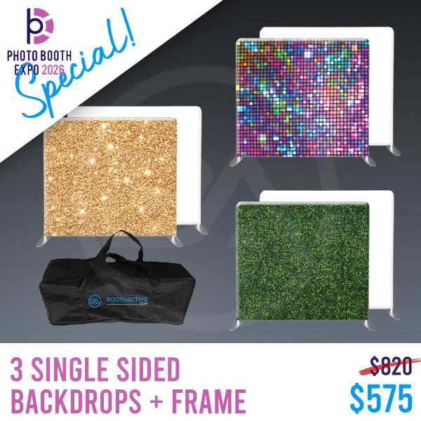 3x SINGLE SIDED Backdrop + Frame BUNDLE - 8' x 8' PBX SPECIAL