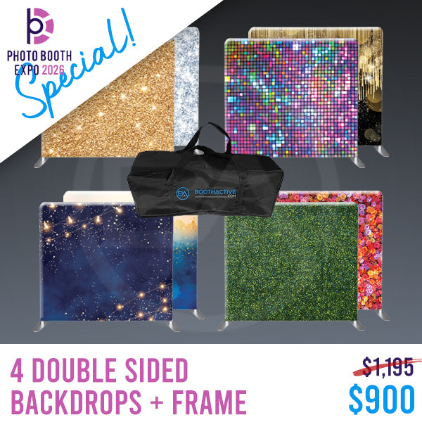 4x DOUBLE SIDED Backdrop + Frame BUNDLE - 8' x 8' PBX SPECIAL
