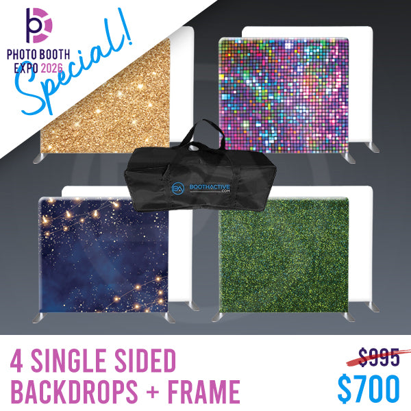 4x SINGLE SIDED Backdrop + Frame BUNDLE - 8' x 8' PBX SPECIAL