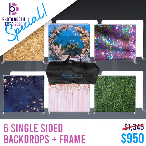 6x SINGLE SIDED Backdrop + Frame BUNDLE - 8' x 8' PBX SPECIAL