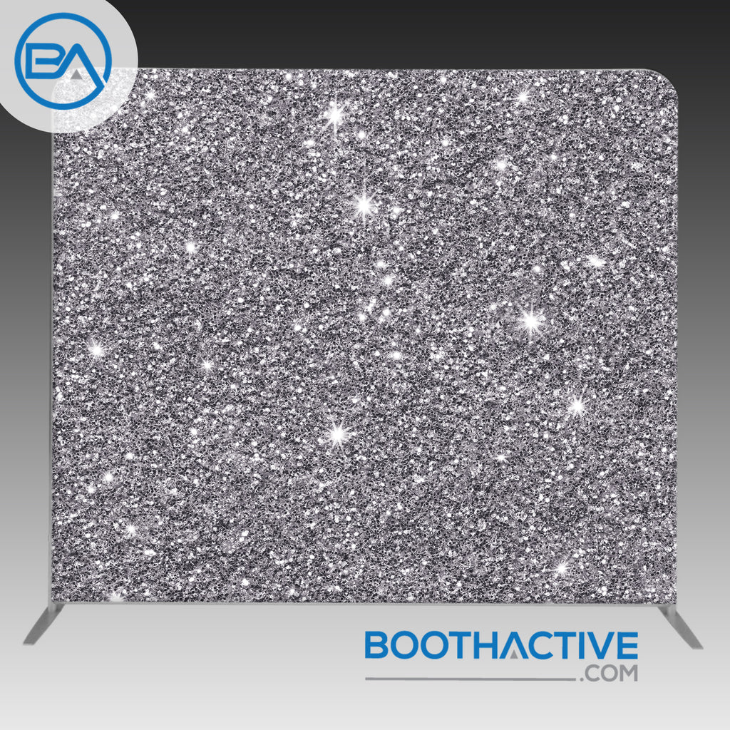 8' x 8' Backdrop - Silver Glitter