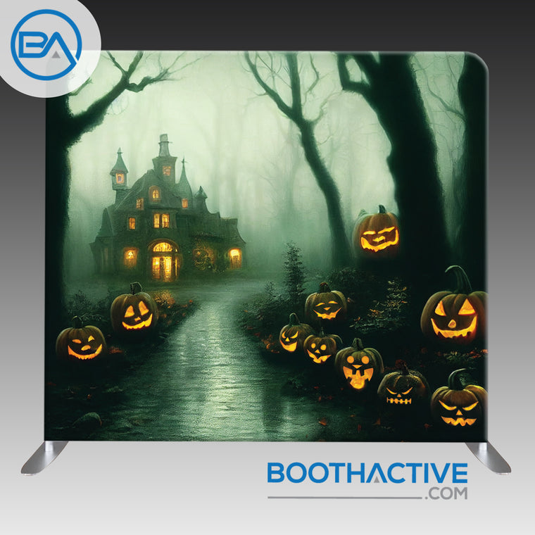 8' x 8' Backdrop - Halloween Spooky Mansion