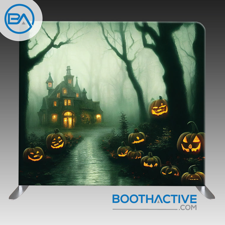 8' x 8' Backdrop - Halloween Spooky Mansion