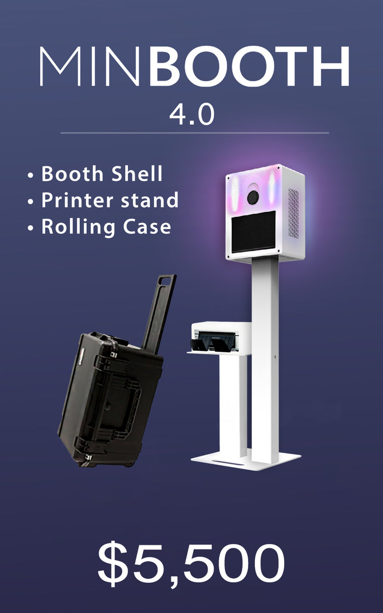 Minbooth 4.0 + Rolling case + Printer stand