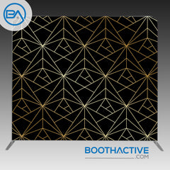8' x 8' Backdrop - Geometric Gold 1 - Black