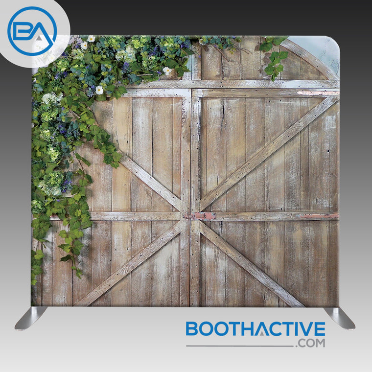 8' x 8' Backdrop - Barn Doors with Flowers