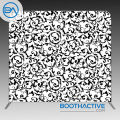 8' x 8' Backdrop - Damask - Black/White2 - BoothActive
